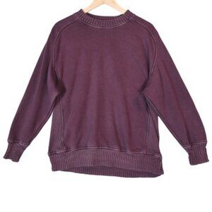 Aerie Oversized Sweatshirt Maroon Pullover Cozy Lounge Y2K Soft Casual XXS Relax